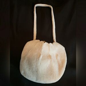 WALBORG Vintage White Beaded Purse